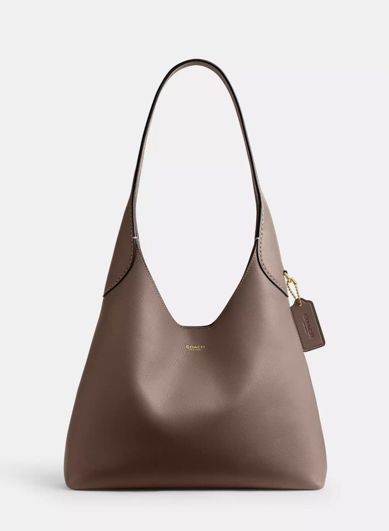 كوتش اوت ليت حقيبة كتف كوتش بروكلين 28، حقيبة كتف نسائية، حقيبة يد نسائية، حقيبة سفر نسائية، 28 سم - لون حجري داكن - Image 1